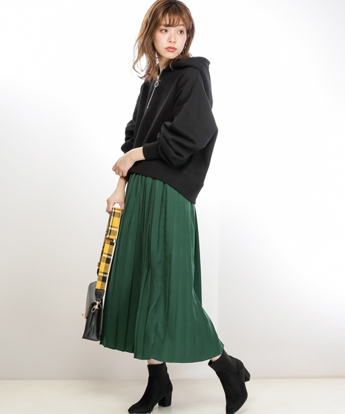 natural couture（ナチュラルクチュール）の「ハーフジップショートパーカー（パーカー・レディース・ライトグレー/ブラック/アイボリー/パープル/ピンク・FREE）」の9枚目の写真