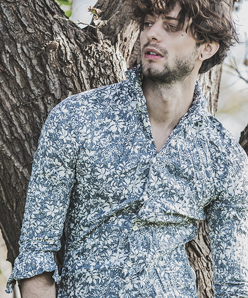 felkod（フィルコッド）の「ms3752-Flower Pattern Crinkle Shirts シャツ（シャツ/ブラウス・メンズ・ネイビー/ブラック・S/M/L）」の2枚目の写真