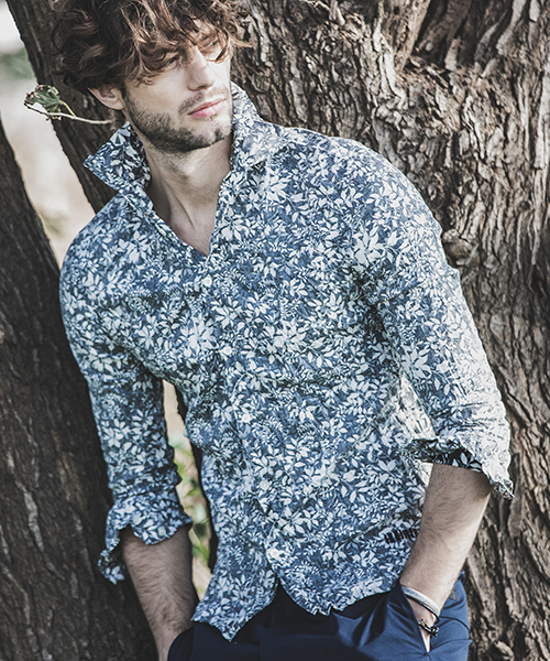 felkod（フィルコッド）の「ms3752-Flower Pattern Crinkle Shirts シャツ（シャツ/ブラウス・メンズ・ネイビー/ブラック・S/M/L）」の3枚目の写真