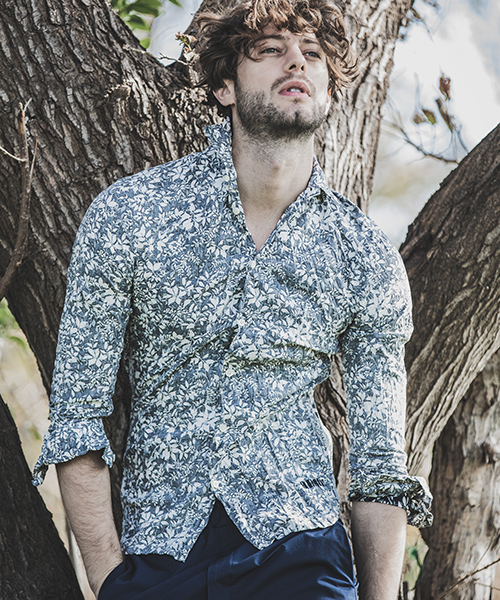 felkod（フィルコッド）の「ms3752-Flower Pattern Crinkle Shirts シャツ（シャツ/ブラウス・メンズ・ネイビー/ブラック・S/M/L）」の4枚目の写真