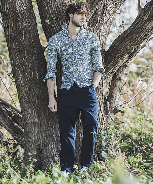 felkod（フィルコッド）の「ms3752-Flower Pattern Crinkle Shirts シャツ（シャツ/ブラウス・メンズ・ネイビー/ブラック・S/M/L）」の5枚目の写真