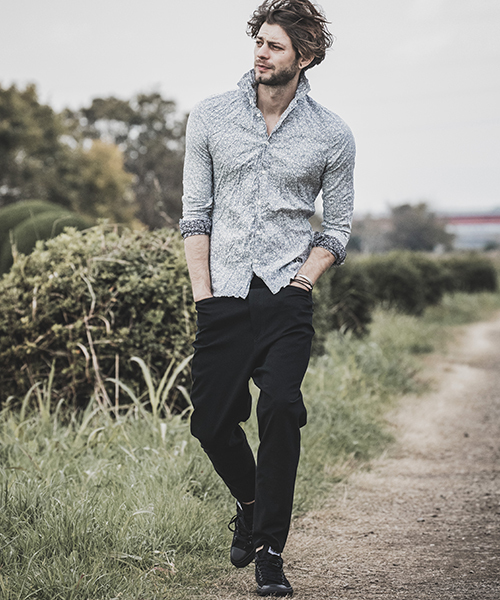 felkod（フィルコッド）の「ms3752-Flower Pattern Crinkle Shirts シャツ（シャツ/ブラウス・メンズ・ネイビー/ブラック・S/M/L）」の9枚目の写真