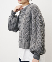 CLANE | 【CLANE】CABLE PUFF KNIT TOPS 15106-2211(ニット/セーター)