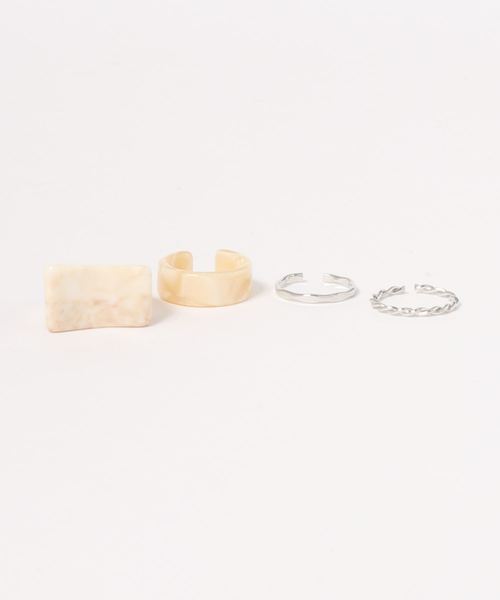 LOWRYS FARM(ローリーズファーム)の「4Pジュシリング 826726(リング・レディース・ホワイト系その他/ブラウン系その他・FREE)」の1枚目の写真