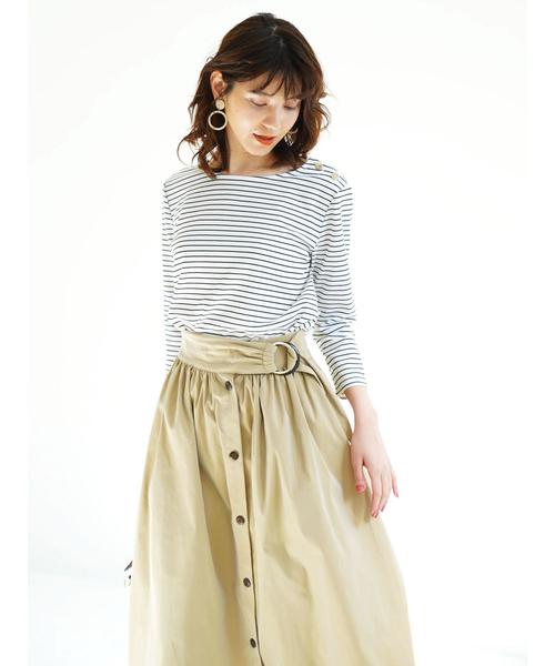 YECCA VECCA（イェッカヴェッカ）の「Ｐ．ボーダープルオーバー（Tシャツ/カットソー・レディース・ネイビー/オフホワイト・FREE）」の10枚目の写真