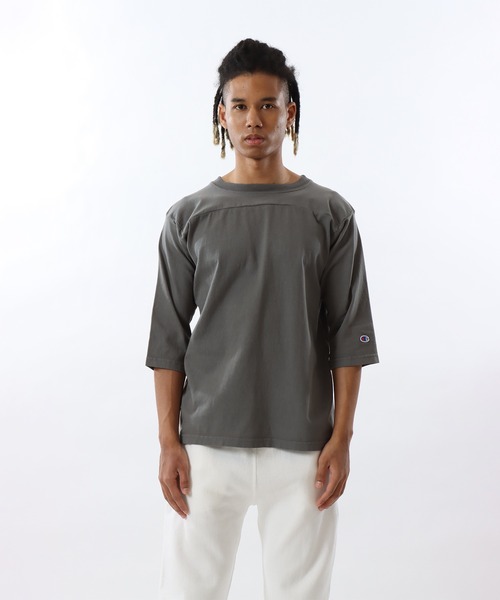 Champion(チャンピオン)の「【Champion/チャンピオン】メンズ MADE IN USA T1011(ティーテンイレブン) 3/4スリーブ【7分袖】フットボールTシャツ(Tシャツ/カットソー・メンズ・ゴールド/ネイビー/ブラック/ホワイト/イエロー/モスグリーン/グレー/グレー×サックスブルー/アッシュブラウン/ブルー系その他2・MEDIUM/LARGE/X-LARGE/SMALL)」の4枚目の写真