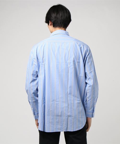 WEGO（ウィゴー）の「WEGO/マルチストライプロングシャツ（シャツ/ブラウス・メンズ・ブルー系その他4/ホワイト系その他4・LARGE/MEDIUM）」の3枚目の写真