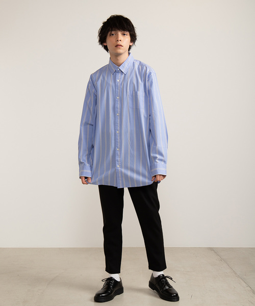 WEGO（ウィゴー）の「WEGO/マルチストライプロングシャツ（シャツ/ブラウス・メンズ・ブルー系その他4/ホワイト系その他4・LARGE/MEDIUM）」の18枚目の写真