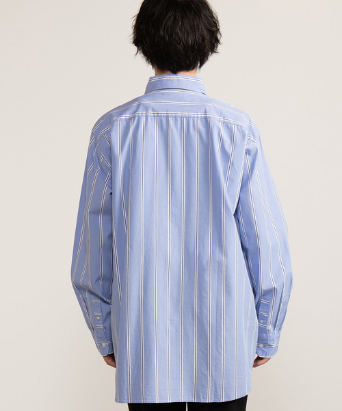 WEGO（ウィゴー）の「WEGO/マルチストライプロングシャツ（シャツ/ブラウス・メンズ・ブルー系その他4/ホワイト系その他4・LARGE/MEDIUM）」の8枚目の写真