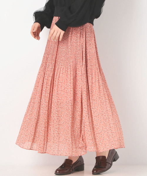 archives(アルシーヴ)の「レトロ花柄消しプリーツスカート(スカート・レディース・ブラック/ピンク/アイボリー/グリーン系その他・MEDIUM)」の4枚目の写真