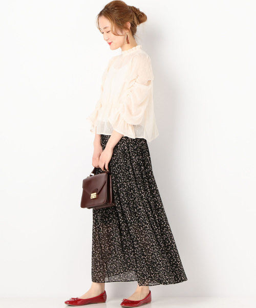 archives(アルシーヴ)の「レトロ花柄消しプリーツスカート(スカート・レディース・ブラック/ピンク/アイボリー/グリーン系その他・MEDIUM)」の10枚目の写真