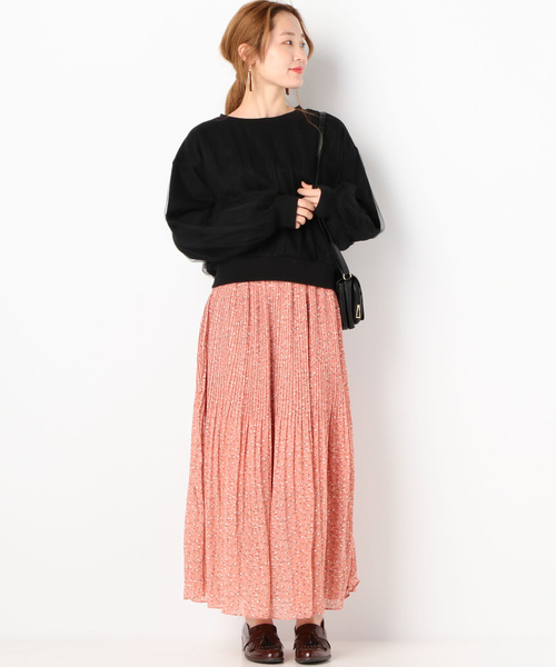 archives(アルシーヴ)の「レトロ花柄消しプリーツスカート(スカート・レディース・ブラック/ピンク/アイボリー/グリーン系その他・MEDIUM)」の8枚目の写真