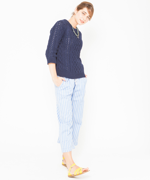 BEAMS BOY（ビームスボーイ）の「BEAMS BOY / ストライプ イージー パンツ（その他パンツ・レディース・サックスブルー/ブルー・ONE SIZE）」の8枚目の写真