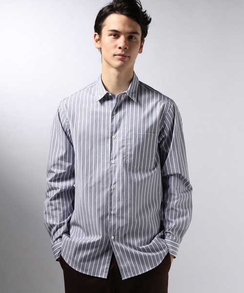 EDIFICE（エディフィス）の「BLUE STRIPE WIDE REGULAR（シャツ/ブラウス・メンズ・ライトブルー/サックスブルー/ブルー系その他・MEDIUM/SMALL/LARGE/FREE）」の3枚目の写真