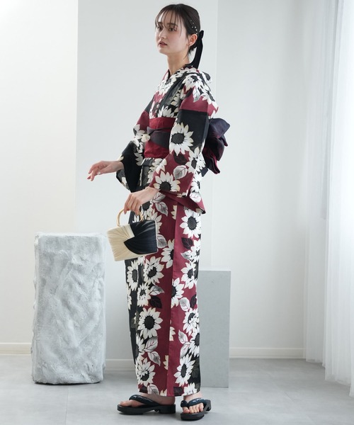 utatane(ウタタネ)の「選べる浴衣3点セット ニコアンティークオリジナル 国内染色 小袋帯(浴衣・レディース・レッド/ブラック系1/ブルー系1/ホワイト系1/ネイビー系1・FREE/L/S/XL)」の22枚目の写真