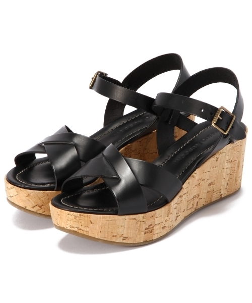 BEAUTY&YOUTH UNITED ARROWS（ビューティーアンドユースユナイテッドアローズ）の「BYTF FABIO RUSCONI クロスアンクルウェッジ ◆（サンダル・レディース・ブラック/シャーベット・35/37/38/36）」の2枚目の写真