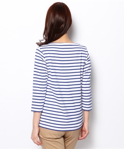 ORCIVAL（オーシバル）の「【ORCIVAL】40/2ストライプボートネックTシャツ（Tシャツ/カットソー・レディース・オレンジ/トップグレー/ロイヤルブルー/イエロー・MEDIUM/SMALL）」の11枚目の写真