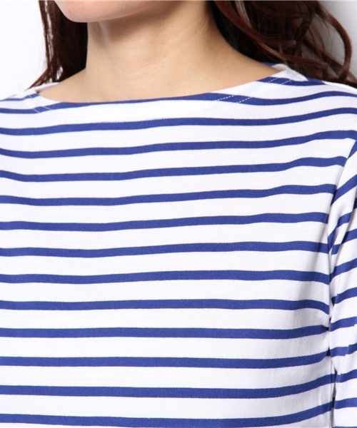 ORCIVAL（オーシバル）の「【ORCIVAL】40/2ストライプボートネックTシャツ（Tシャツ/カットソー・レディース・オレンジ/トップグレー/ロイヤルブルー/イエロー・MEDIUM/SMALL）」の12枚目の写真