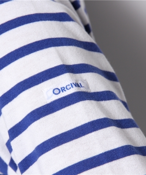 ORCIVAL（オーシバル）の「【ORCIVAL】40/2ストライプボートネックTシャツ（Tシャツ/カットソー・レディース・オレンジ/トップグレー/ロイヤルブルー/イエロー・MEDIUM/SMALL）」の6枚目の写真