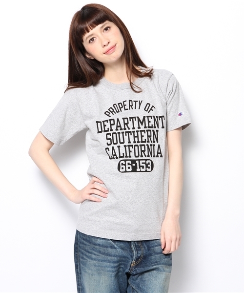 BEAMS BOY(ビームスボーイ)の「CHAMPION / US プリント Tシャツ(Tシャツ/カットソー・レディース・チャコールグレー/ブラック/ワイン/ネイビー/ホワイト/ホワイト系その他/その他1/ライトグレー/ブラック系その他・SMALL)」の1枚目の写真