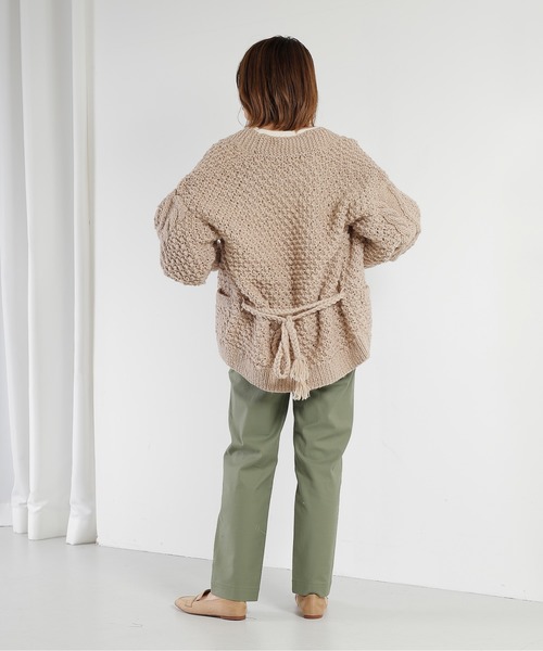 kha:ki(カーキ)の「「KHA:KI / カーキ」ニュージーランドウール手編みニットカーディガン"HAND KNIT CARDIGAN"(カーディガン/ボレロ・レディース・ブラウン/アイボリー/ライトベージュ・1)」の17枚目の写真