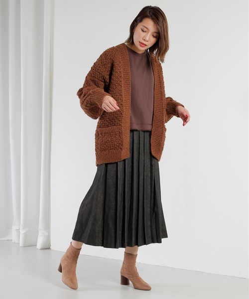 kha:ki(カーキ)の「「KHA:KI / カーキ」ニュージーランドウール手編みニットカーディガン"HAND KNIT CARDIGAN"(カーディガン/ボレロ・レディース・ブラウン/アイボリー/ライトベージュ・1)」の18枚目の写真