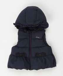 新品 BeBe グログランリボン ダウンベスト 130