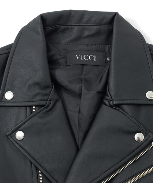 SILVER BULLET(シルバーバレット)の「『vicci/ヴィッチ』レザーライクダブルライダースジャケット(ライダースジャケット・メンズ・ブラック/ネイビー/ワイン/ブルー・M/L/XL)」の13枚目の写真