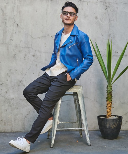 vicci/ヴィッチ』レザーライクダブルライダースジャケット