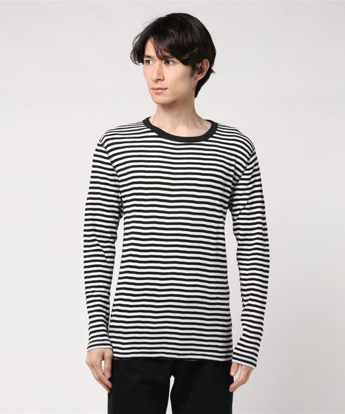 Healthknit(ヘルスニット)の「∴【 Healthknit / ヘルスニット 】針抜きワッフルクルーネック長袖Tシャツ 810 SIP(Tシャツ/カットソー・メンズ・ブラック系その他/グレー/レッド/オフホワイト/ブラック/ネイビー・LARGE/MEDIUM)」の9枚目の写真