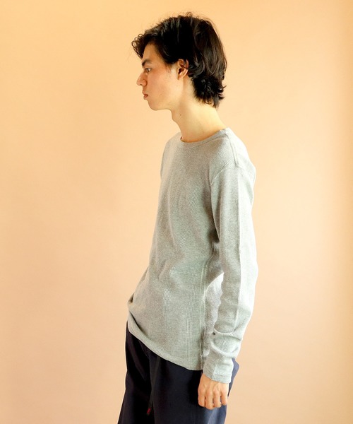 Healthknit(ヘルスニット)の「∴【 Healthknit / ヘルスニット 】針抜きワッフルクルーネック長袖Tシャツ 810 SIP(Tシャツ/カットソー・メンズ・ブラック系その他/グレー/レッド/オフホワイト/ブラック/ネイビー・LARGE/MEDIUM)」の15枚目の写真