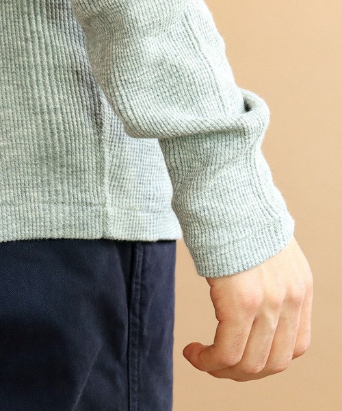 Healthknit(ヘルスニット)の「∴【 Healthknit / ヘルスニット 】針抜きワッフルクルーネック長袖Tシャツ 810 SIP(Tシャツ/カットソー・メンズ・ブラック系その他/グレー/レッド/オフホワイト/ブラック/ネイビー・LARGE/MEDIUM)」の11枚目の写真