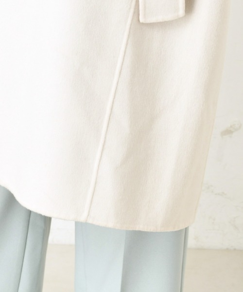 DouDou（ドゥドゥ）の「ノーカラーロングコート（その他アウター・レディース・ブラウン/オフホワイト・FREE）」の20枚目の写真