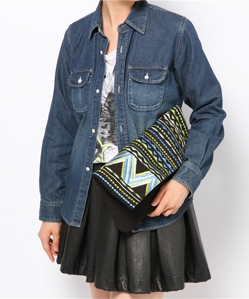 Another Edition（アナザーエディション）の「■AE 2WayEMB ◆（クラッチバッグ・レディース・ブラック/ライトブルー・フリー）」の5枚目の写真