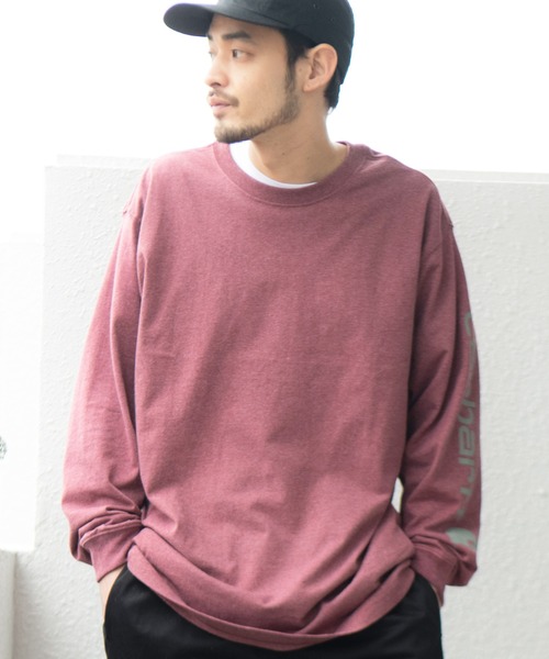 Carhartt(カーハート)の「Carhartt 袖ロゴロンT(Tシャツ/カットソー・メンズ・ブラック/ネイビー/ヘザーグレー/ブルー系その他2/グリーン系その他/コーラル/ワイン/ブルー系その他/ホワイト系その他/その他1・MEDIUM/LARGE/SMALL/X-LARGE)」の9枚目の写真