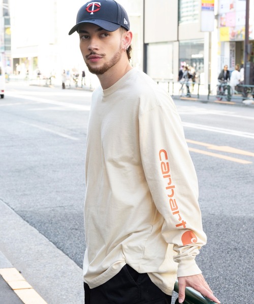 Carhartt(カーハート)の「Carhartt 袖ロゴロンT(Tシャツ/カットソー・メンズ・ブラック/ネイビー/ヘザーグレー/ブルー系その他2/グリーン系その他/コーラル/ワイン/ブルー系その他/ホワイト系その他/その他1・MEDIUM/LARGE/SMALL/X-LARGE)」の18枚目の写真