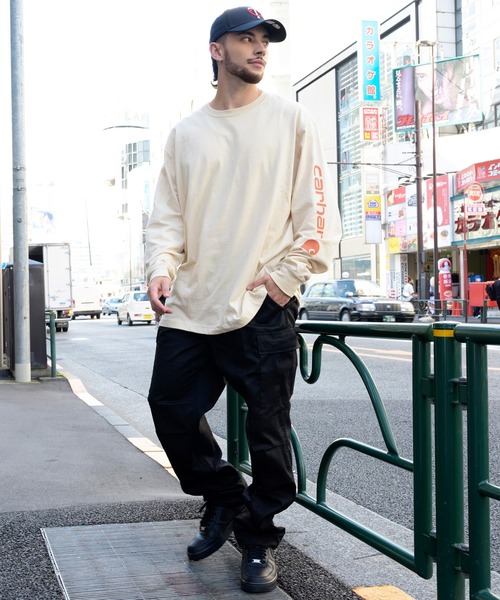 Carhartt(カーハート)の「Carhartt 袖ロゴロンT(Tシャツ/カットソー・メンズ・ブラック/ネイビー/ヘザーグレー/ブルー系その他2/グリーン系その他/コーラル/ワイン/ブルー系その他/ホワイト系その他/その他1・MEDIUM/LARGE/SMALL/X-LARGE)」の14枚目の写真