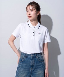 FILA/フィラ ポロシャツ 半袖 UVカット 綿100％ 衿ライン ボタンダウン