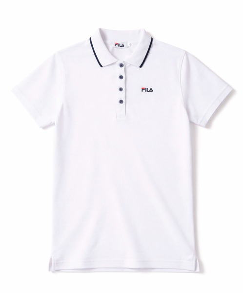 FILA（フィラ）の「FILA/フィラ ポロシャツ 半袖 UVカット 綿100％ 衿ライン ボタンダウン（ポロシャツ・レディース・ホワイト/ブラック/ネイビー/ピンク系その他/ベージュ/White/Navy/PINK/Black・L/M/LL/3L）」の12枚目の写真