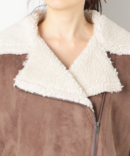 archives（アルシーヴ）の「ミディ丈ライダースムートン（ライダースジャケット・レディース・チャコールグレー/グレー系その他・MEDIUM）」の11枚目の写真