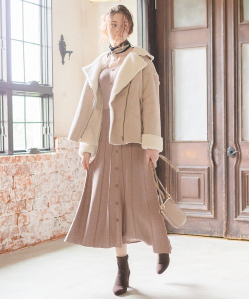 archives（アルシーヴ）の「ミディ丈ライダースムートン（ライダースジャケット・レディース・チャコールグレー/グレー系その他・MEDIUM）」の10枚目の写真