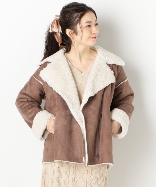 archives（アルシーヴ）の「ミディ丈ライダースムートン（ライダースジャケット・レディース・チャコールグレー/グレー系その他・MEDIUM）」の12枚目の写真