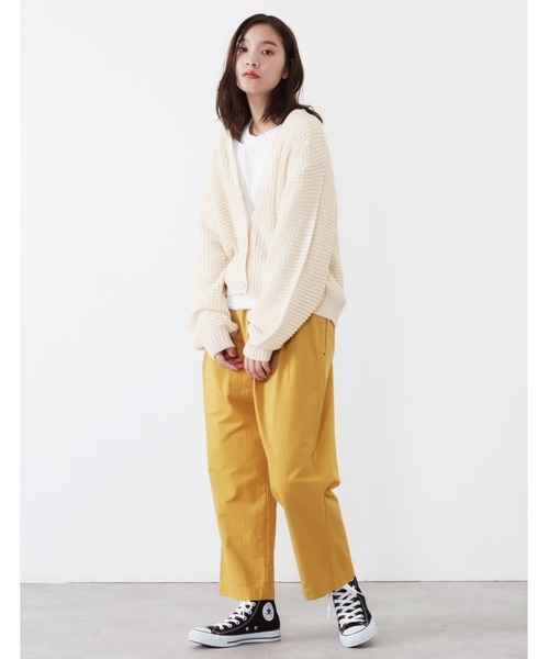 POU DOU DOU(プードゥドゥ)の「透かしワッフル編みカーディガン(ニット/セーター・レディース・アイボリー/ダークグレー/キャメル・3)」の9枚目の写真