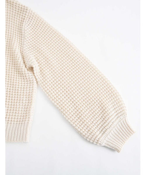 POU DOU DOU(プードゥドゥ)の「透かしワッフル編みカーディガン(ニット/セーター・レディース・アイボリー/ダークグレー/キャメル・3)」の22枚目の写真