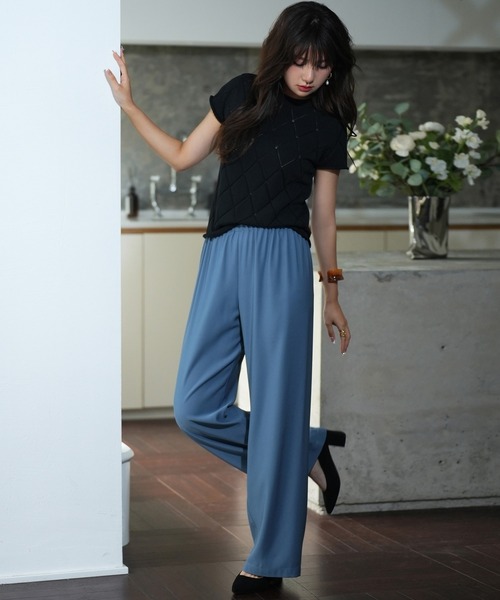 セール】細見え脚長ワイドパンツ（スラックス）｜SAISON DE PAPILLON