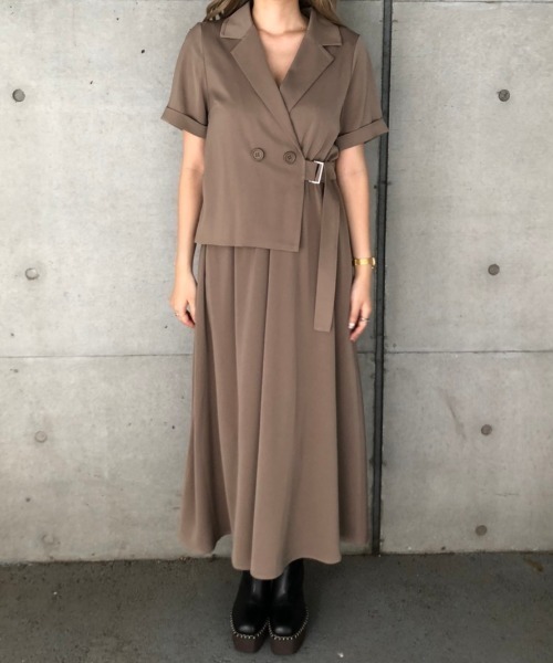 ENVYM（アンビー）の「ジャケットレイヤーライクＯＰ（ワンピース・レディース・ブラック/ベージュ/カーキ・FREE）」の13枚目の写真