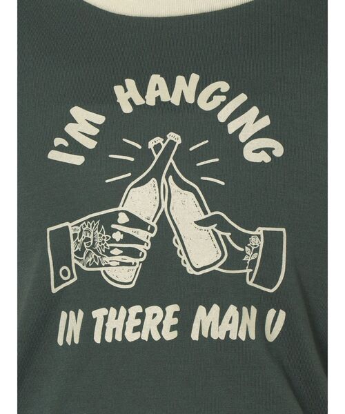 GYDA（ジェイダ）の「Im hangingリンガーショートTシャツ（Tシャツ/カットソー・レディース・チャコールグレー/ベージュ/オフホワイト・FREE）」の22枚目の写真