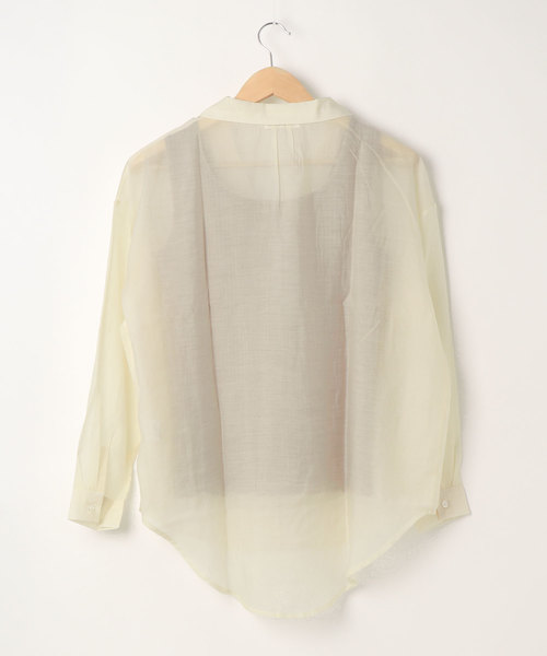 natural couture（ナチュラルクチュール）の「【WEB限定】シアー開襟シャツ＋リブタンクSET（シャツ/ブラウス・レディース・ベージュ/オレンジ/アイボリー/ミント・FREE）」の6枚目の写真