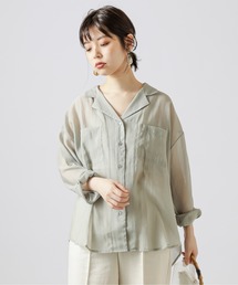 natural couture | 【WEB限定】シアー開襟シャツ＋リブタンクSET(シャツ/ブラウス)