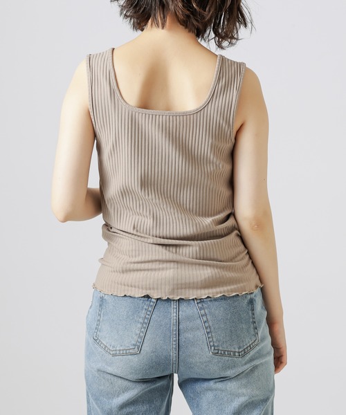 natural couture（ナチュラルクチュール）の「【WEB限定】シアー開襟シャツ＋リブタンクSET（シャツ/ブラウス・レディース・ベージュ/オレンジ/アイボリー/ミント・FREE）」の16枚目の写真